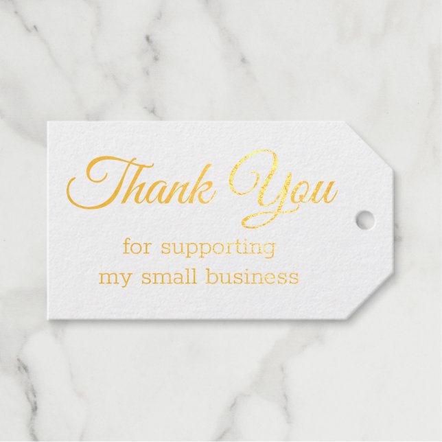 elegante Dankesworte, klassische Schrift minimalis Geschenkanhänger (Vorderseite (Horizontal))