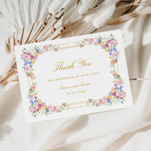 Elegante Danksagung für Baby Shower im Floralgarte Begleitkarte