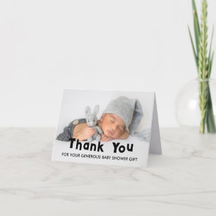 Elegante Danksagung zur Babyparty Dankeskarte
