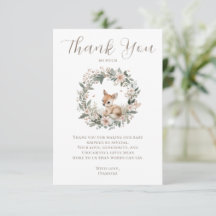 Elegante Danksagung zur Wald-Babyparty