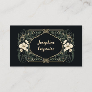 Elegante Dark Art Nouveau Floral Platzkarte