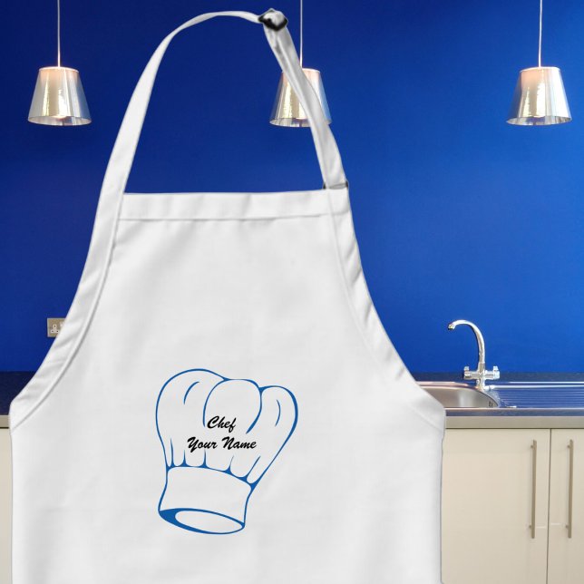 Elegante Dark Blue Koch Hut Mens Schürze (Cook in style and with a sense of humor with our fun customizable apron. )