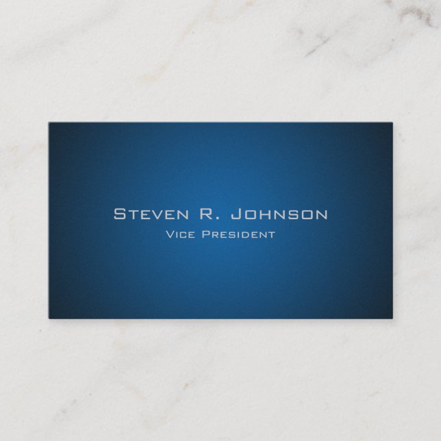 Elegante Dark Blue Ombre Custom Business Cards Visitenkarte (Vorderseite)
