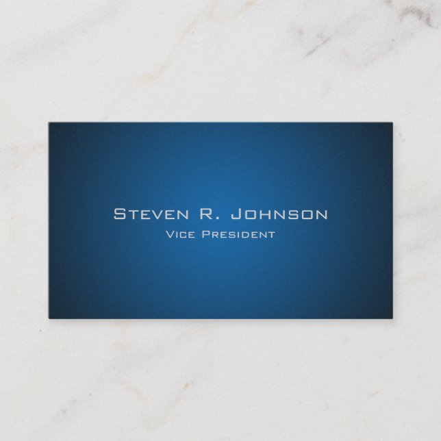 Elegante Dark Blue Ombre Custom Business Cards Visitenkarte (Vorderseite)