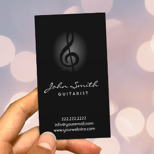 Elegante Dark Clef Gitarrist Music Visitenkarte