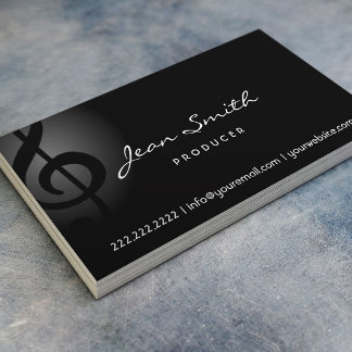 Elegante Dark Clef Producer Business Card Visitenkarte