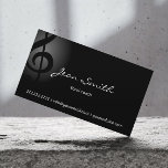 Elegante Dark Clef Vocal Coach Business Card Visitenkarte<br><div class="desc">Elegante Dark Clef Vocal Coach Business Card.</div>