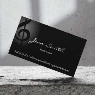 Elegante Dark Clef Vocal Coach Business Card Visitenkarte