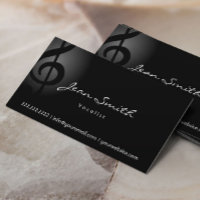 Elegante Dark Clef Vocalist Business Card