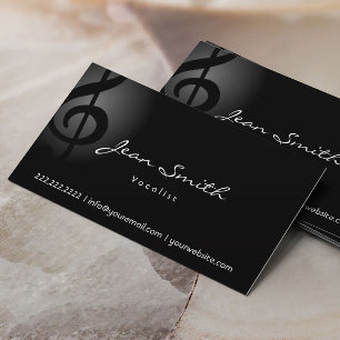 Elegante Dark Clef Vocalist Business Card Visitenkarte