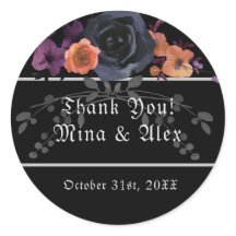 Elegante Dark Floral Black Goth Wedding
