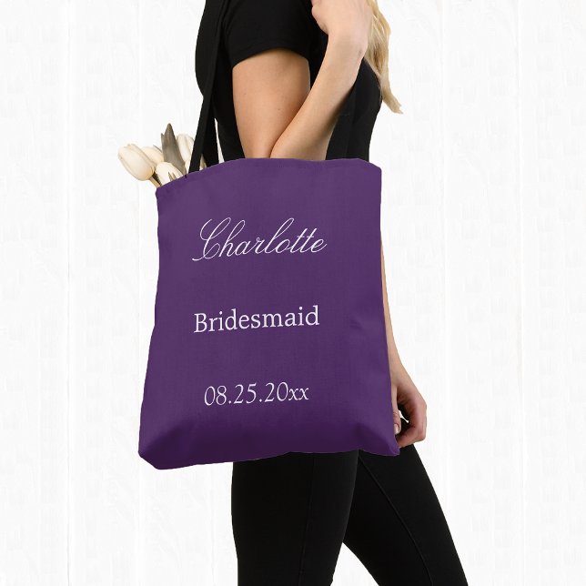 Elegante Dark Lila Bridesmaid Tote Bag (Von Creator hochgeladen)