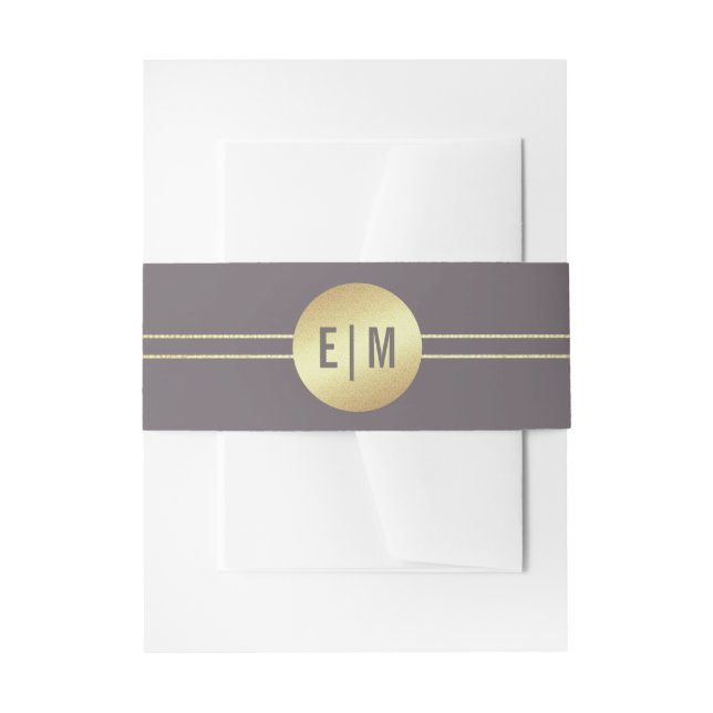 Elegante Dark Mocha Gold Wedding Einladungsbanderole (Vorderseite Beispiel)