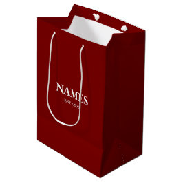 Elegante Dark Red Individuelle Name Gift Bag Mittlere Geschenktüte