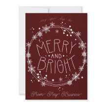 Elegante Dark Red Snowflake Business Holiday Card