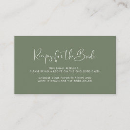 Elegante Dark Sage green Rezept Anforderungskarte Begleitkarte
