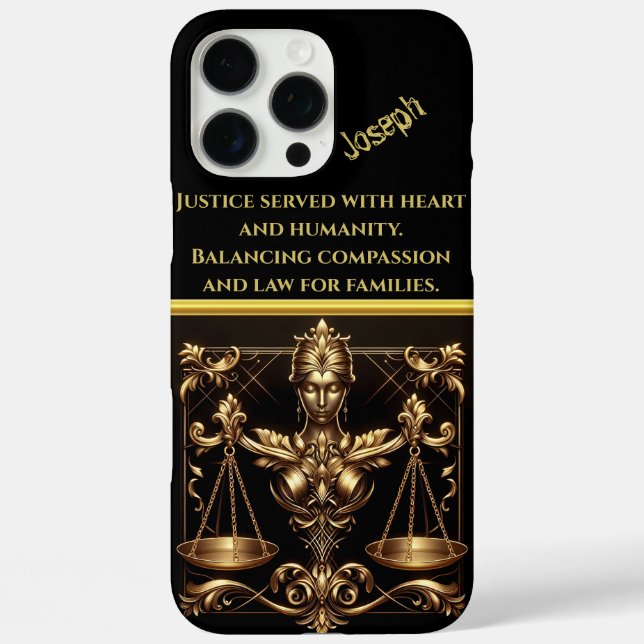 Elegante Darstellung der Lady Justice in Golden To Case-Mate iPhone Hülle (Rückseite)
