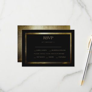 Elegante Day Metallic Gold Wedding RSVP Card Karte