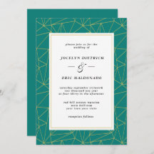 Elegante Deep Cyan Moderne Lässige Hochzeitseinlad