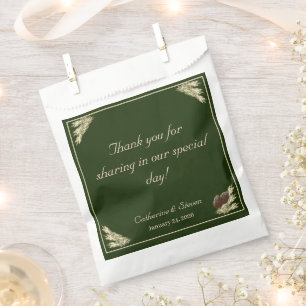 Elegante Deep Green Winter Wedding Geschenktütchen