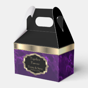 Elegante Deep Purple Marmor- und Gold-Geschenkbox Geschenkschachtel
