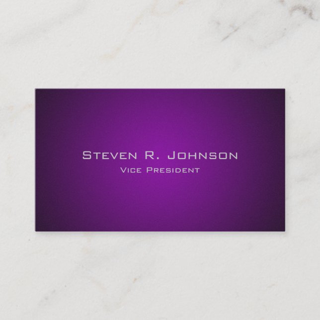 Elegante Deep Violet Ombre Custom Business Cards Visitenkarte (Vorderseite)