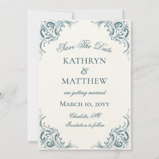 Elegante dekorative Barockhochzeit rettet das Datu Einladung