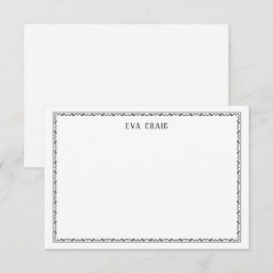 Elegante Dekorative Grenzfläche Personalisierte Fl Mitteilungskarte