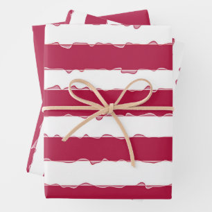 Elegante Dekorative Weihnachten - Rote und weiße S Geschenkpapier Set