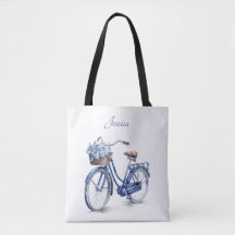 Elegante Delft-Blau-Floral-Fahrrad-Personalisiert