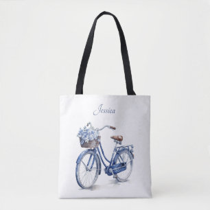 Elegante Delft-Blau-Floral-Fahrrad-Personalisiert