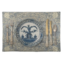 Elegante Delft-Blau-Stoff-Untersetzer