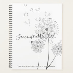 Elegante Delicate Blume Doula Birth Coach Midfrau Planer