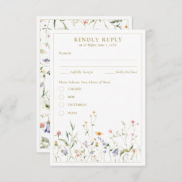 Elegante Delicate Watercolor Wildblume UAWG Begleitkarte