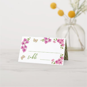 Elegante Delikate Lila Orchideen Bohemisch Platzkarte