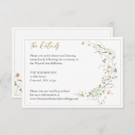 Elegante Delikate Wildblume Begleitkarte