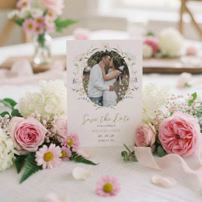 Elegante Delikate Wildblume Save The Date (Von Creator hochgeladen)