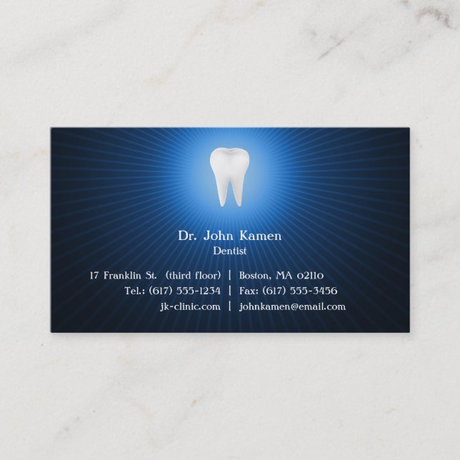 Elegante Dental Business Card Visitenkarte (Vorderseite)