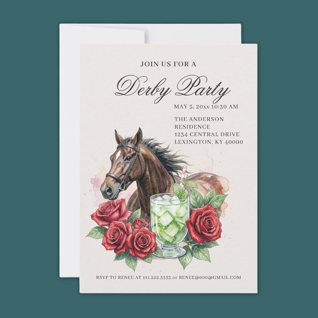Elegante Derby-Party  Einladung (Von Creator hochgeladen)