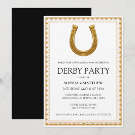 Elegante Derby-Party-Einladung mit goldenem Hufeis Einladung