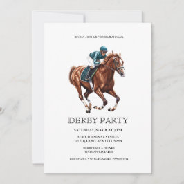 Elegante Derby-Party-Einladung mit Pferderennen I Einladung