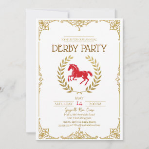 Elegante Derby-Party-Einladung Pferderennen-Verans Einladung