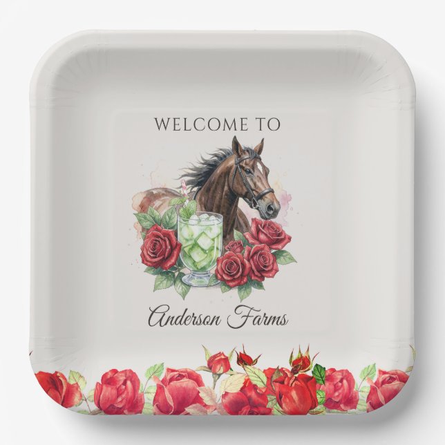 Elegante Derby-Party  Pappteller (Vorderseite)