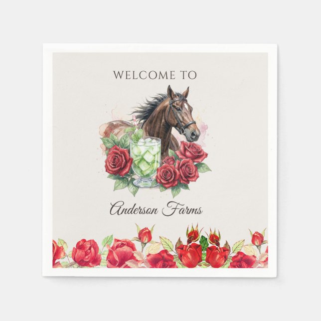 Elegante Derby-Party  Serviette (Vorderseite)