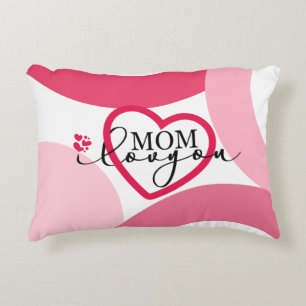 Elegante Design Text Mama I Liebe Sie mit Herz Dekokissen