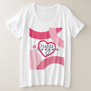 Elegante Design Text Mama I Liebe Sie mit Herz Große Größe T-Shirt