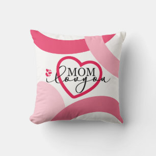 Elegante Design Text Mama I Liebe Sie mit Herz Kissen