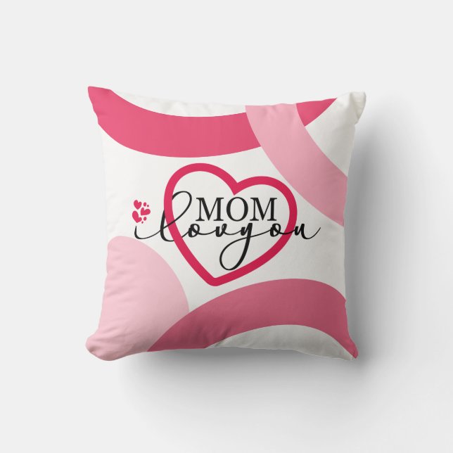 Elegante Design Text Mama I Liebe Sie mit Herz Kissen (Vorderseite)