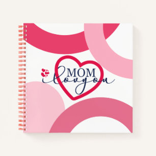 Elegante Design Text Mama I Liebe Sie mit Herz Notizbuch