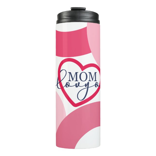 Elegante Design Text Mama I Liebe Sie mit Herz Thermosbecher (Vorderseite)